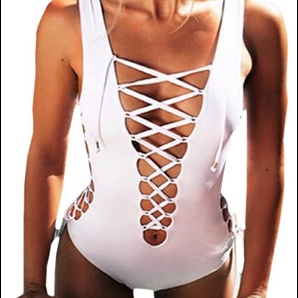 sexy cross front one piece